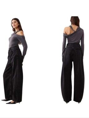 Arrange Natural Sydney Denim Barrel Leg Jean Black Denim Size 6